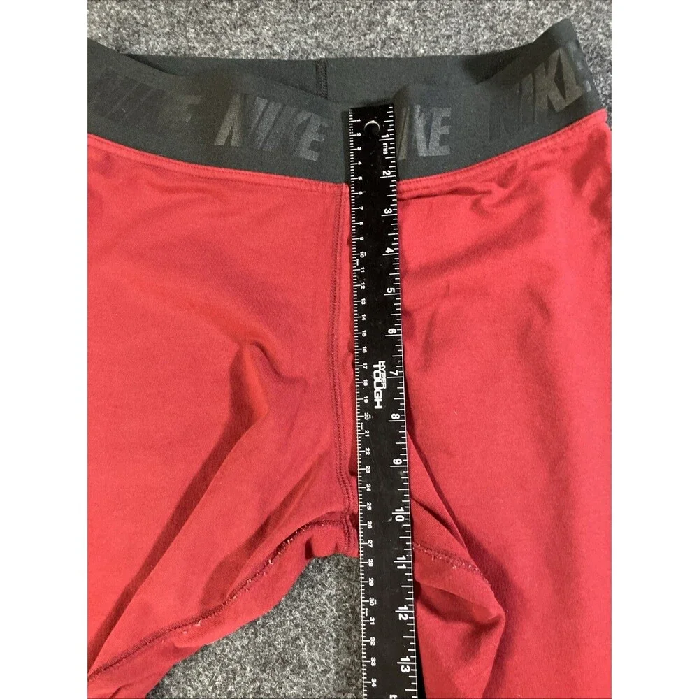 Nike Womens Futura Logo Leggings High Waisted Dark Red Burgundy Tight Pants Sz M